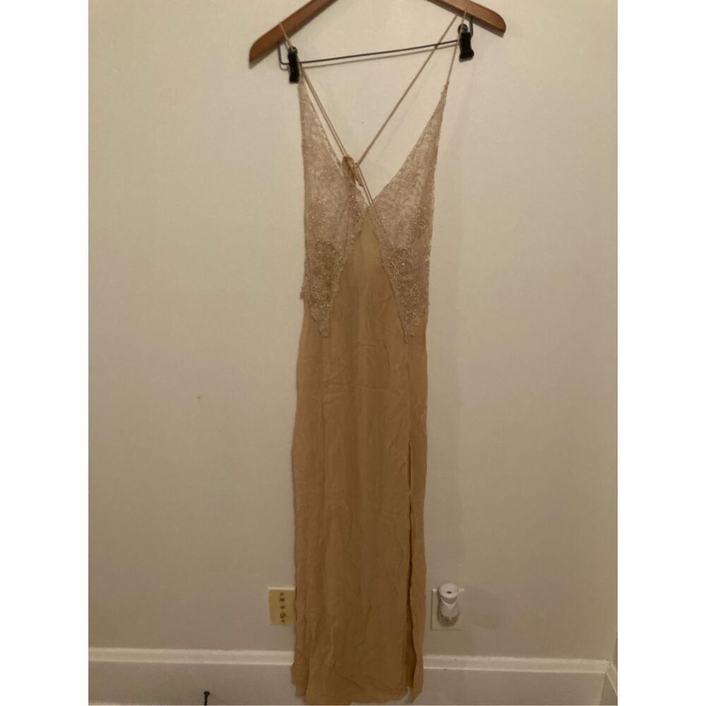 New Free People Current Obsession Maxi Slip Dress Long Sz S‎ Small Sheer Sexy - Picture 4 of 7
